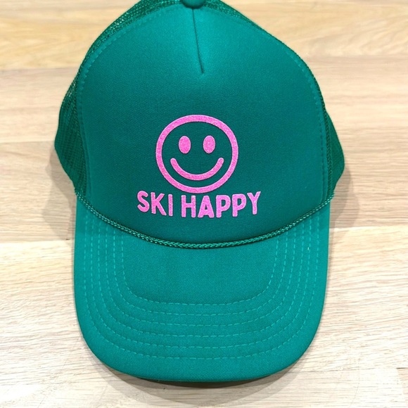 Ski happy green trucker hat - Picture 1 of 2